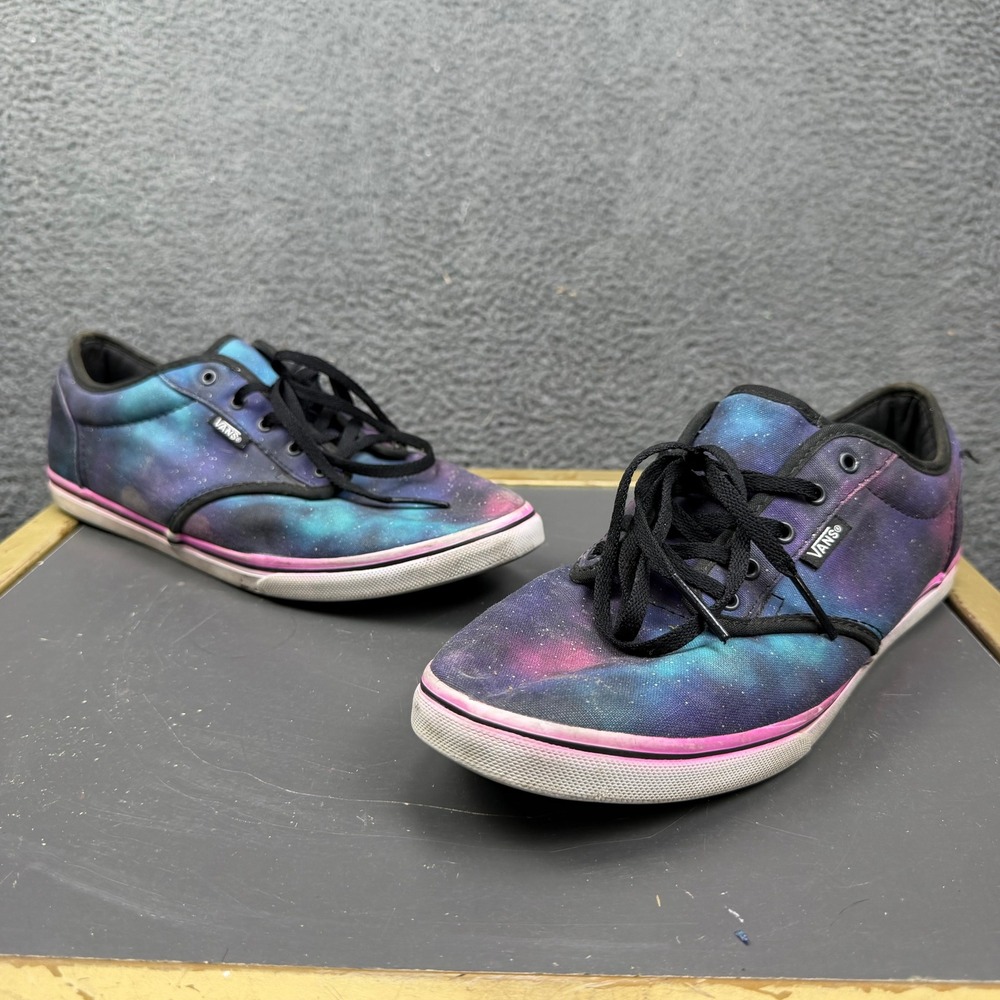 Vans Atwood Galaxy Nebula Low Top Canvas Skate Shoes Purple Blue Womens 11 TB4R